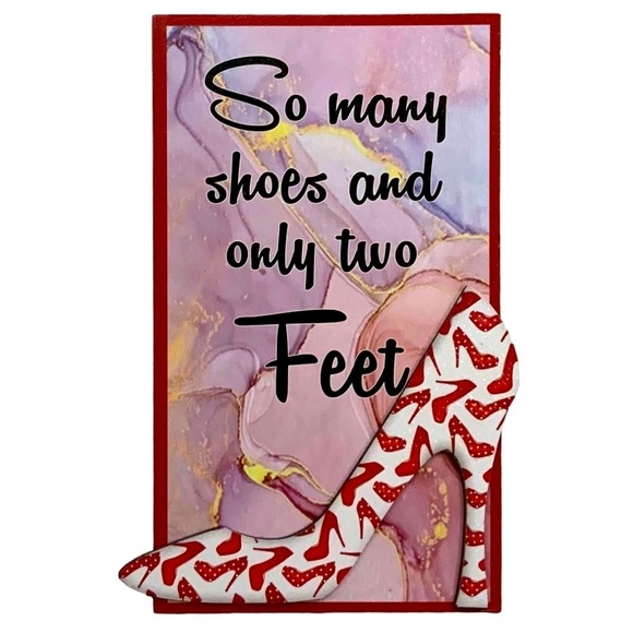 Sign Plaque Wall Decor High Heel Novelty Decor Gift for Shoe Lovers 7 X 12 in - Picture 7 of 9